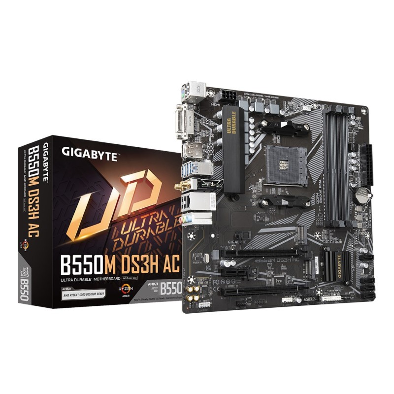 Gigabyte B550M DS3H Socket AM4 micro ATX AMD B550 Gigabyte B550M DS3H Socket AM4 micro ATX AMD B550