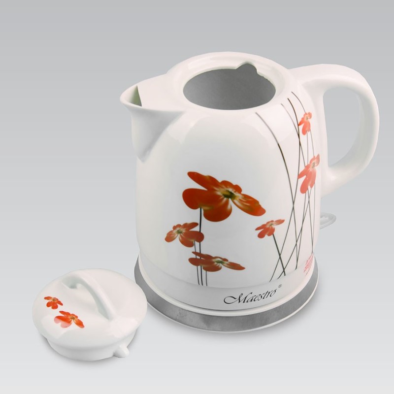 Feel-Maestro MR-066-RED FLOWERS electric kettle 1.5 L 1200 W Red, White Feel-Maestro MR-066-RED FLOWERS electric kettle 1.5 L 1200 W Red, White