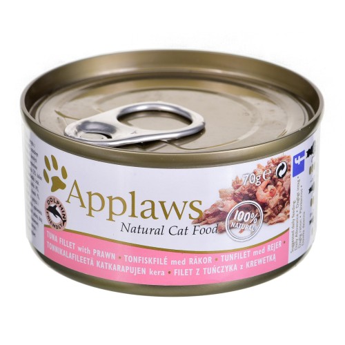 APPLAWS Tuna fillet with prawn in broth - wet cat food - 70g