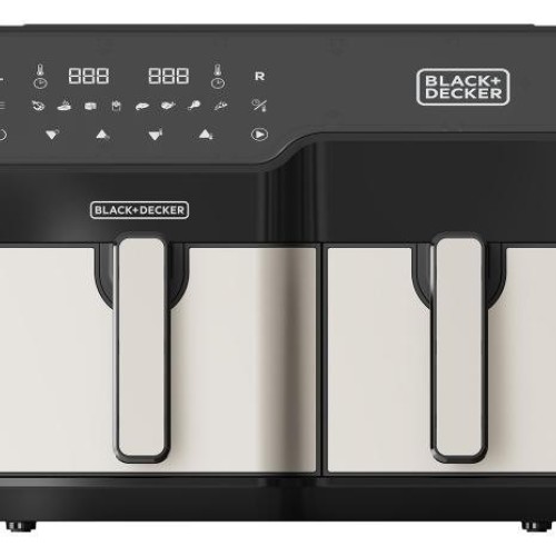 Black & Decker BXAF9000E Double 9 L Stand-alone 2500 W Hot air fryer Black, Stainless steel