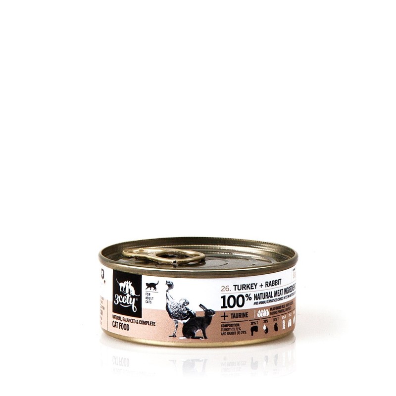 3COTY Turkey with rabbit - wet cat food - 80g 3COTY Turkey with rabbit - wet cat food - 80g