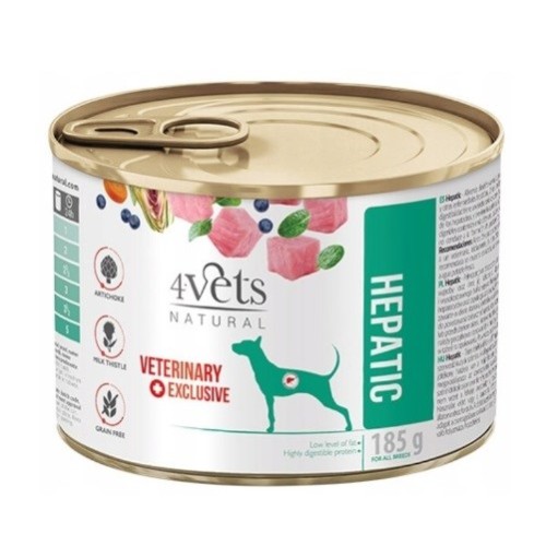 4VETS Natural Hepatic Dog  - wet dog food - 185 g 4VETS Natural Hepatic Dog  - wet dog food - 185 g