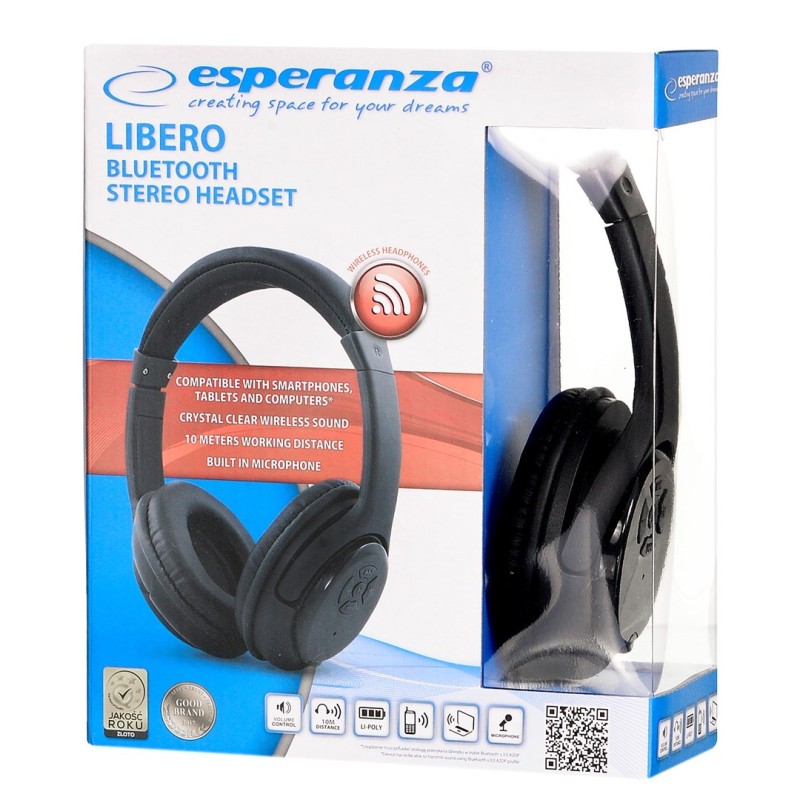 Esperanza EH163K Headphones with microphone Headband Black Esperanza EH163K Headphones with microphone Headband Black