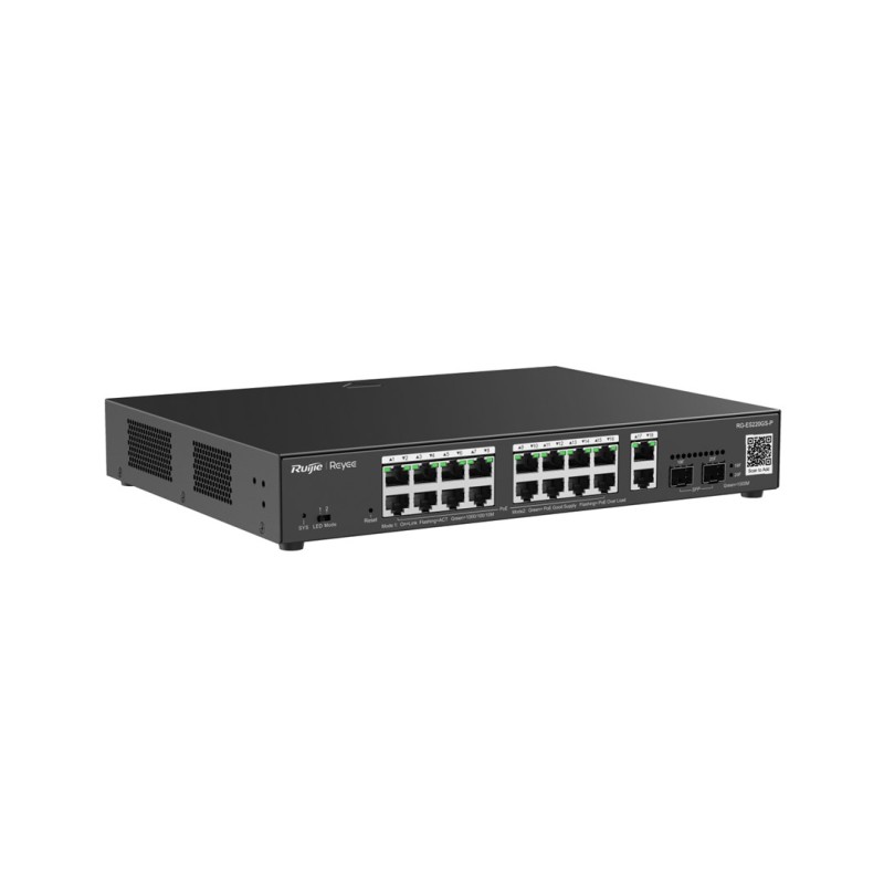 Ruijie Networks RG-ES220GS-P network switch Managed L2 Gigabit Ethernet (10/100/1000) Power over Ethernet (PoE) Black Ruijie Networks RG-ES220GS-P network switch Managed L2 Gigabit Ethernet (10/100/1000) Power over Ethernet (PoE) Black