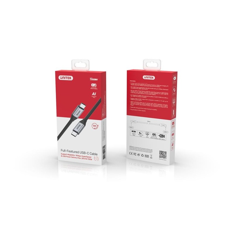 UNITEK C14082ABK USB cable USB 3.2 Gen 2 (3.1 Gen 2) 1 m USB C Black UNITEK C14082ABK USB cable USB 3.2 Gen 2 (3.1 Gen 2) 1 m USB C Black