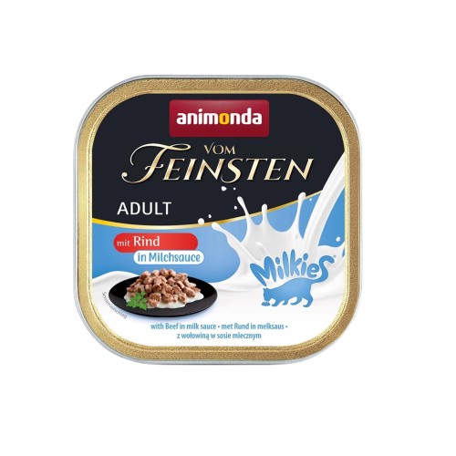 ANIMONDA Vom Feinsten Adult Milkies with Beef in Milk Sauce - Wet Cat Food - 100g ANIMONDA Vom Feinsten Adult Milkies with Beef in Milk Sauce - Wet Cat Food - 100g