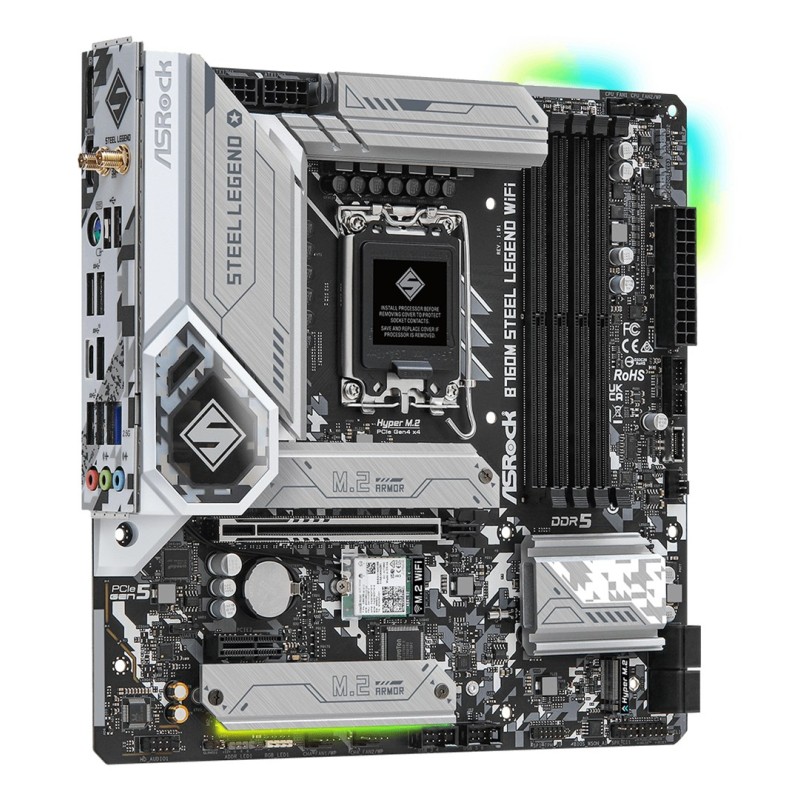 Asrock B760M Steel Legend WiFi Intel B760 LGA 1700 micro ATX Asrock B760M Steel Legend WiFi Intel B760 LGA 1700 micro ATX