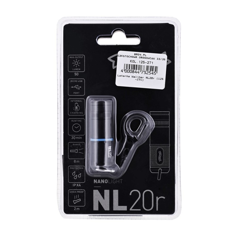 Walther NL20r Black Trinket flashlight LED Walther NL20r Black Trinket flashlight LED