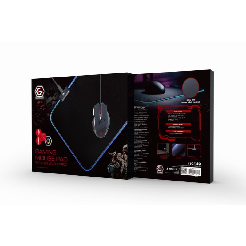 Gembird MP-GAMELED-L mouse pad Gaming mouse pad Black Gembird MP-GAMELED-L mouse pad Gaming mouse pad Black