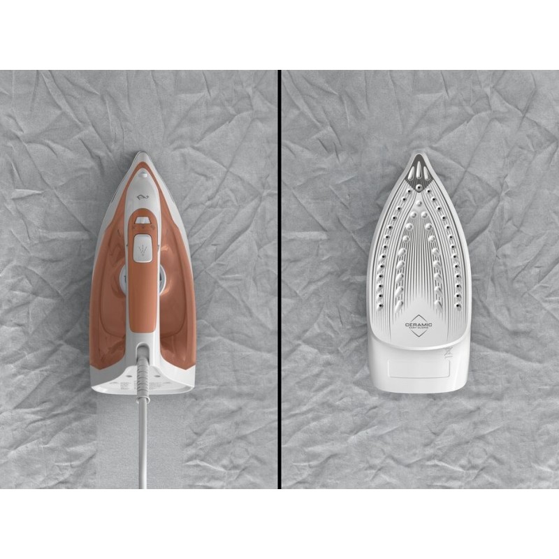 Tefal Virtuo 30 FV2C40E0 iron Dry & Steam iron Ceramic soleplate 2000 W Peach, White Tefal Virtuo 30 FV2C40E0 iron Dry & Steam iron Ceramic soleplate 2000 W Peach, White