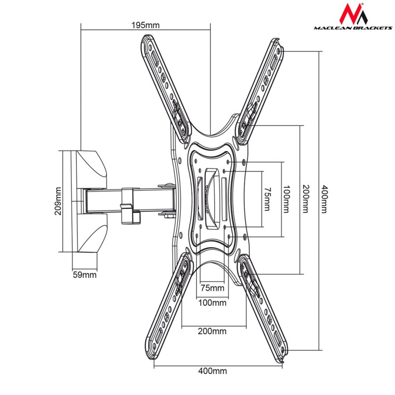 TV & Monitor Wall Mount Maclean MC-758 Brackets TV & Monitor Wall Mount Maclean MC-758 Brackets