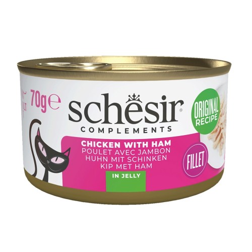 SCHESIR Chicken with ham in jelly - wet cat food - 70g SCHESIR Chicken with ham in jelly - wet cat food - 70g