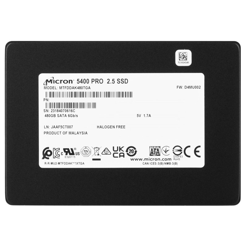 SSD Micron 5400 PRO 480GB SATA 2.5 SSD Micron 5400 PRO 480GB SATA 2.5