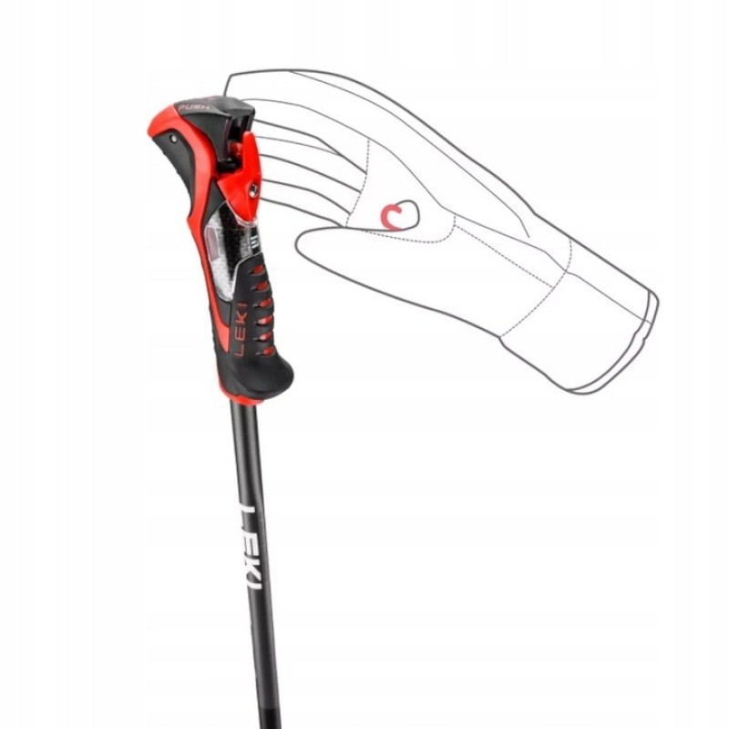 LEKI POLES 3D AIRFOIL black/red 125 LEKI POLES 3D AIRFOIL black/red 125