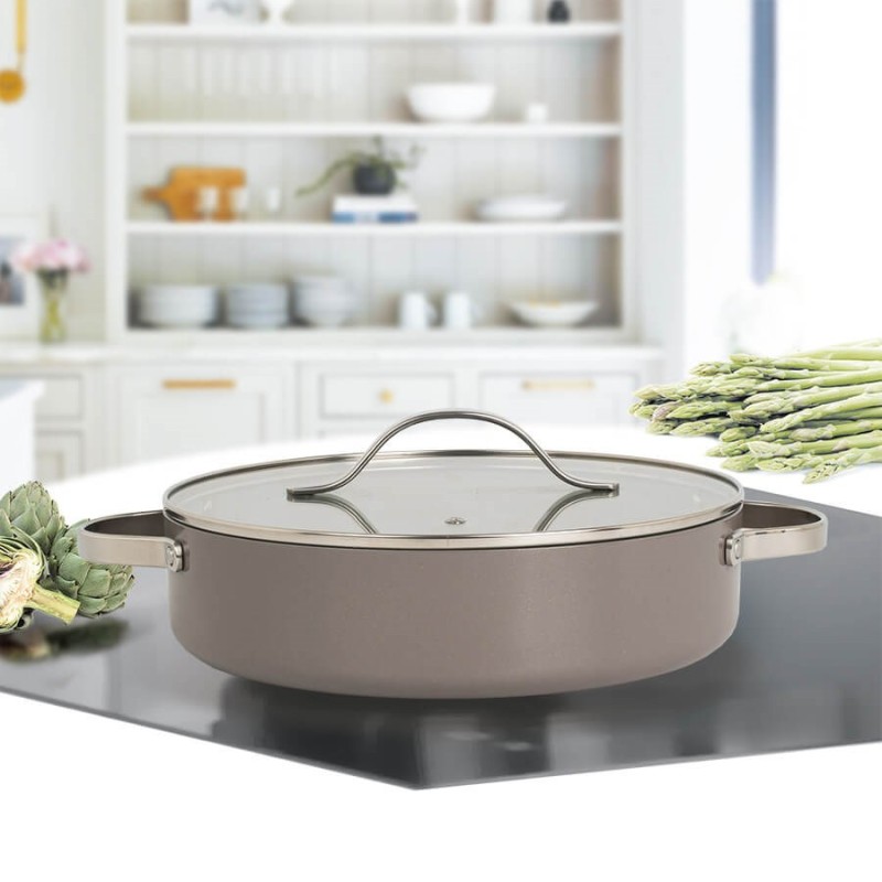 Casserole shallow with lid MAESTRO MR-4009 (MR-4009-28S) 28 cm 3.9 l Grey Casserole shallow with lid MAESTRO MR-4009 (MR-4009-28S) 28 cm 3.9 l Grey
