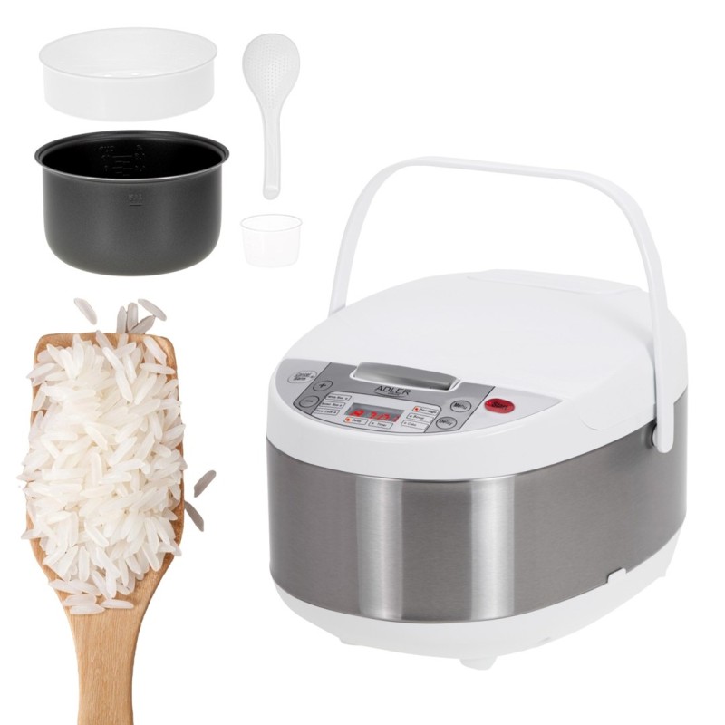 Adler AD 6420 Multi-cooker 6 in 1 – 3.25 L silver, white Adler AD 6420 Multi-cooker 6 in 1 – 3.25 L silver, white