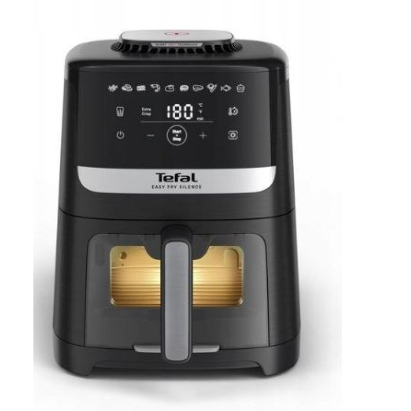 Tefal Easy Fry Silence EY5568E0 fryer Single 5 L Stand-alone Hot air fryer Black, Stainless steel