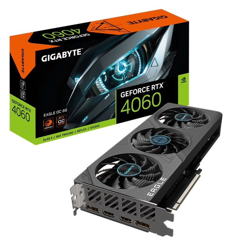 Gigabyte GeForce RTX 4060 EAGLE OC 8G NVIDIA 8 GB GDDR6 Gigabyte GeForce RTX 4060 EAGLE OC 8G NVIDIA 8 GB GDDR6
