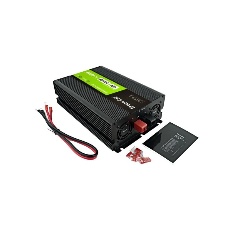 Green Cell PowerInverter LCD 12V to 230V 2000W/40000W car inverter with LCD display - pure sine wave Green Cell PowerInverter LCD 12V to 230V 2000W/40000W car inverter with LCD display - pure sine wave