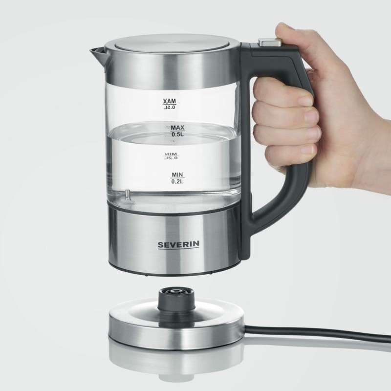 Severin WK 3458 electric kettle 0.5 L 1100 W Black, Transparent Severin WK 3458 electric kettle 0.5 L 1100 W Black, Transparent