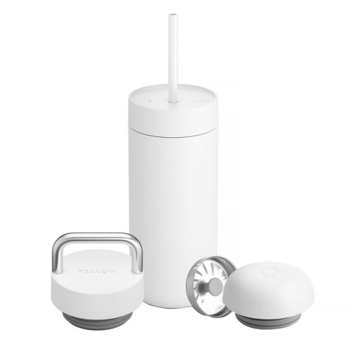 Fellow Carter thermal mug set + 3 caps white matt 473 ml Fellow Carter thermal mug set + 3 caps white matt 473 ml