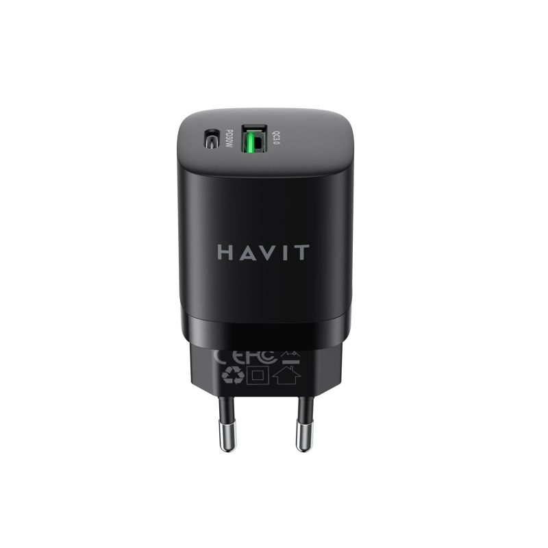 Havit USB-A+USB-C Charger UC30 EU (black) Havit USB-A+USB-C Charger UC30 EU (black)