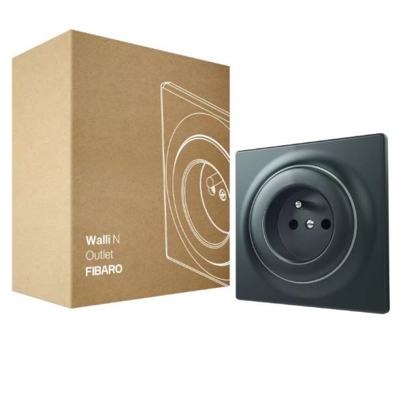 Fibaro outlet Walli Outlet N Type E anthracite FGWSONE-011-8 Fibaro outlet Walli Outlet N Type E anthracite FGWSONE-011-8