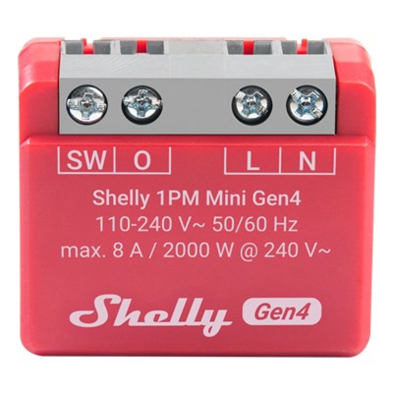 SHELLY 1PM Mini Gen4 Smart switch Red
