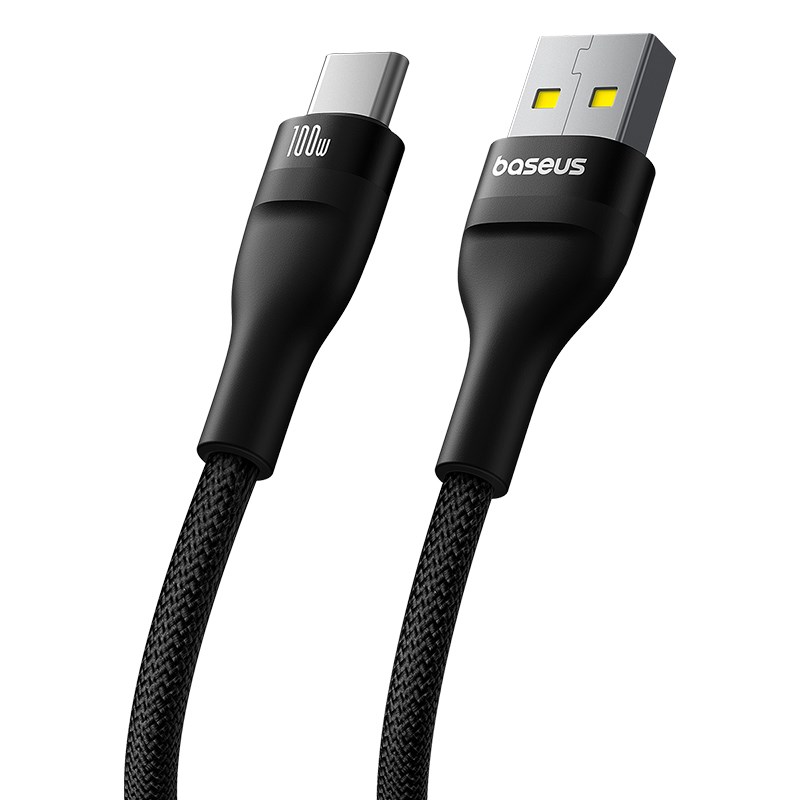 Baseus Flash 2 USB A to USB C fast charging cable 1 m 100 W Black Baseus Flash 2 USB A to USB C fast charging cable 1 m 100 W Black
