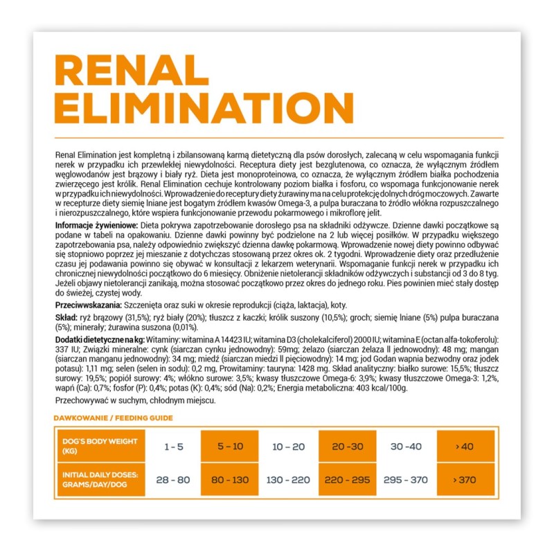VET EXPERT Veterinary Diet Renal Elimination Dog - dry dog food - 8 kg VET EXPERT Veterinary Diet Renal Elimination Dog - dry dog food - 8 kg