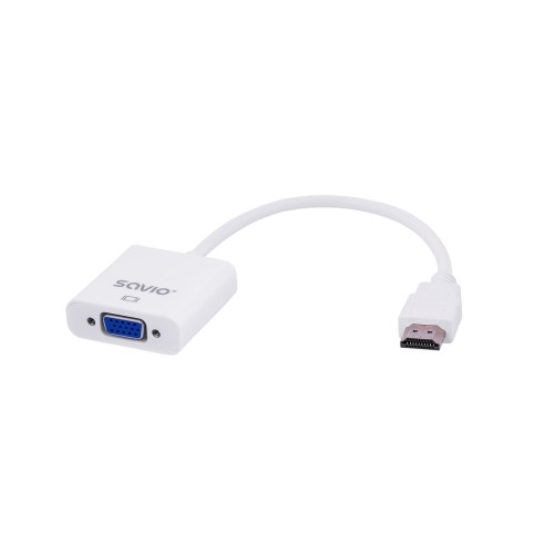 Savio CL-27B video cable adapter 0.1 m HDMI Type A (Standard) VGA (D-Sub) White Savio CL-27B video cable adapter 0.1 m HDMI Type A (Standard) VGA (D-Sub) White