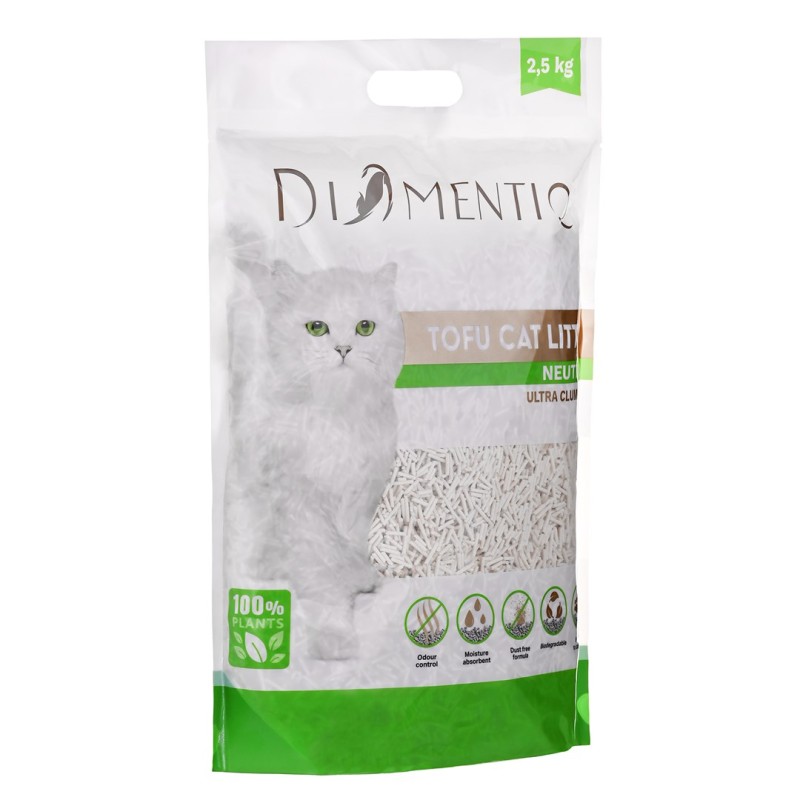 DIAMENTIQ Tofu Neutral Ultra clumping - plant-based litter - 2.5 kg DIAMENTIQ Tofu Neutral Ultra clumping - plant-based litter - 2.5 kg