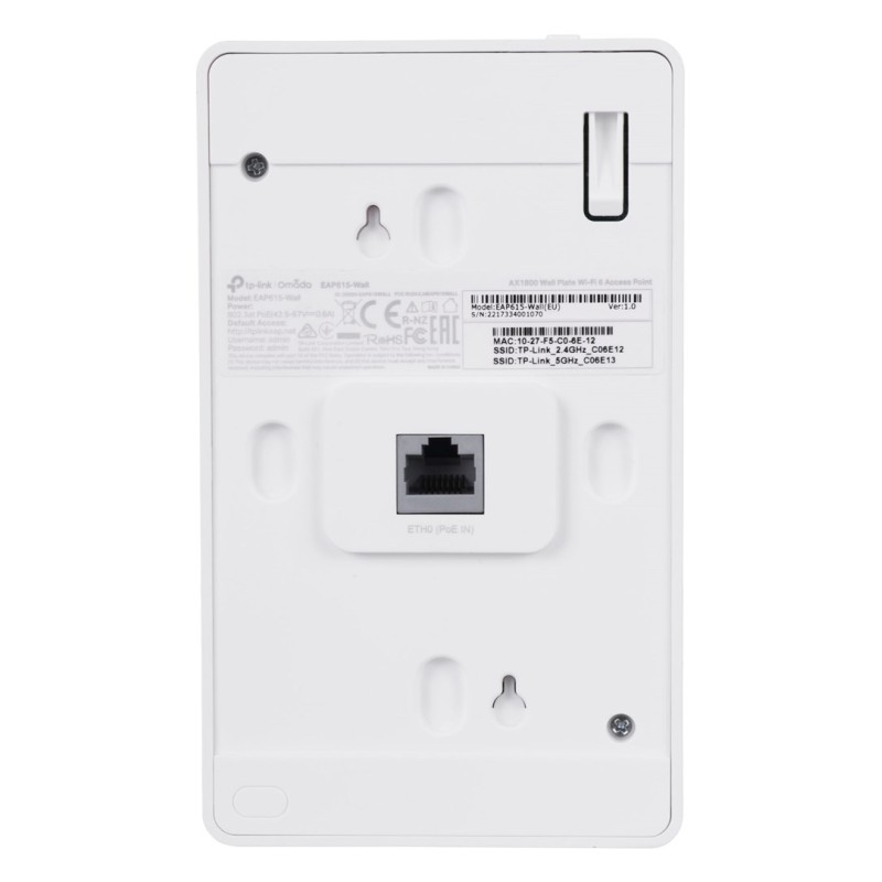 TP-LINK AX1800 Wall Plate WiFi 6 Access Point TP-LINK AX1800 Wall Plate WiFi 6 Access Point