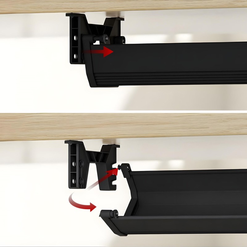 Maclean under-desk cable/extension organizer, max. load 5kg, black, MC-106 B