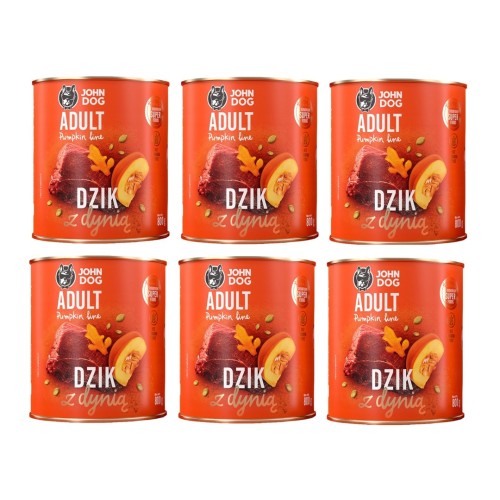 JOHN DOG Pumpkin Adult Boar with pumpkin - Wet dog food - 6x800g JOHN DOG Pumpkin Adult Boar with pumpkin - Wet dog food - 6x800g