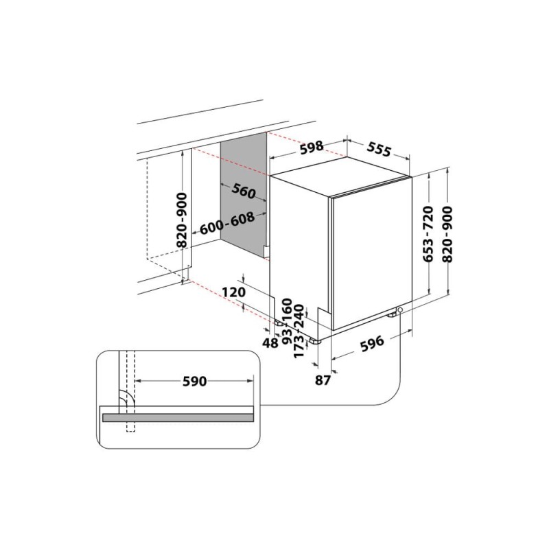 Whirlpool WI 7020 PF Semi built-in 14 place settings E Whirlpool WI 7020 PF Semi built-in 14 place settings E