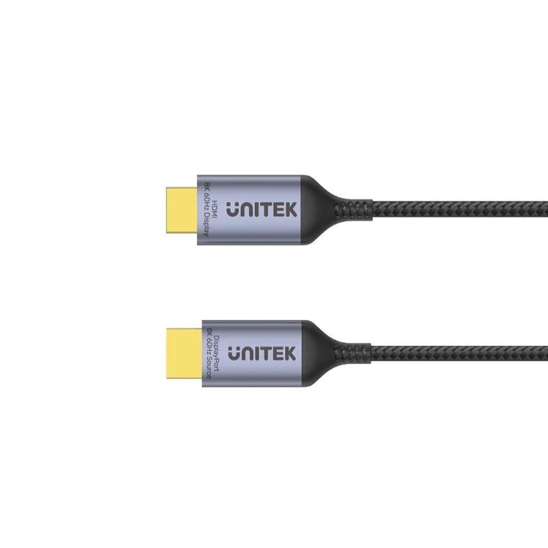 UNITEK CABLE DISPLAYPORT 1.4 TO HDMI 2.1, 8K, 1.8M UNITEK CABLE DISPLAYPORT 1.4 TO HDMI 2.1, 8K, 1.8M