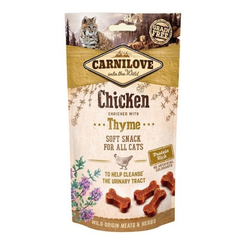 CARNILOVE Semi-Moist Snack Chicken & Thyme - Cat treat with chicken and thyme - 50 g