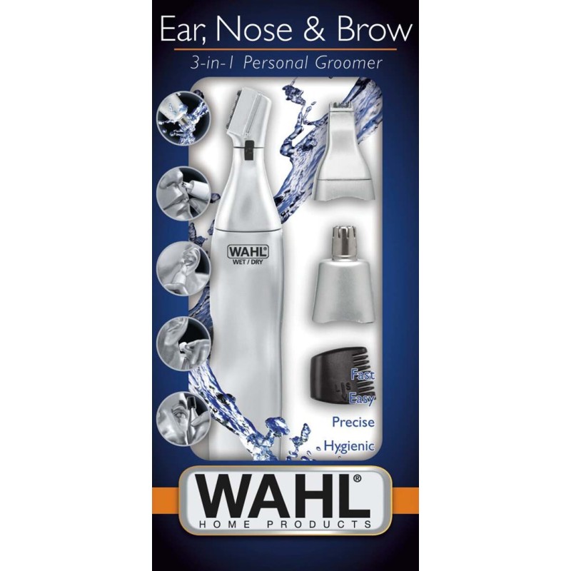 Wahl Ear, Nose & Brow 3-In-1 precision trimmer Silver Wahl Ear, Nose & Brow 3-In-1 precision trimmer Silver
