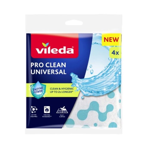 Universal cloth with enzymes Vileda Pro Clean 4 pcs. Universal cloth with enzymes Vileda Pro Clean 4 pcs.