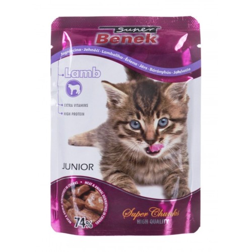 SUPER BENEK Junior Lamb in sauce - wet cat food - 100 g SUPER BENEK Junior Lamb in sauce - wet cat food - 100 g