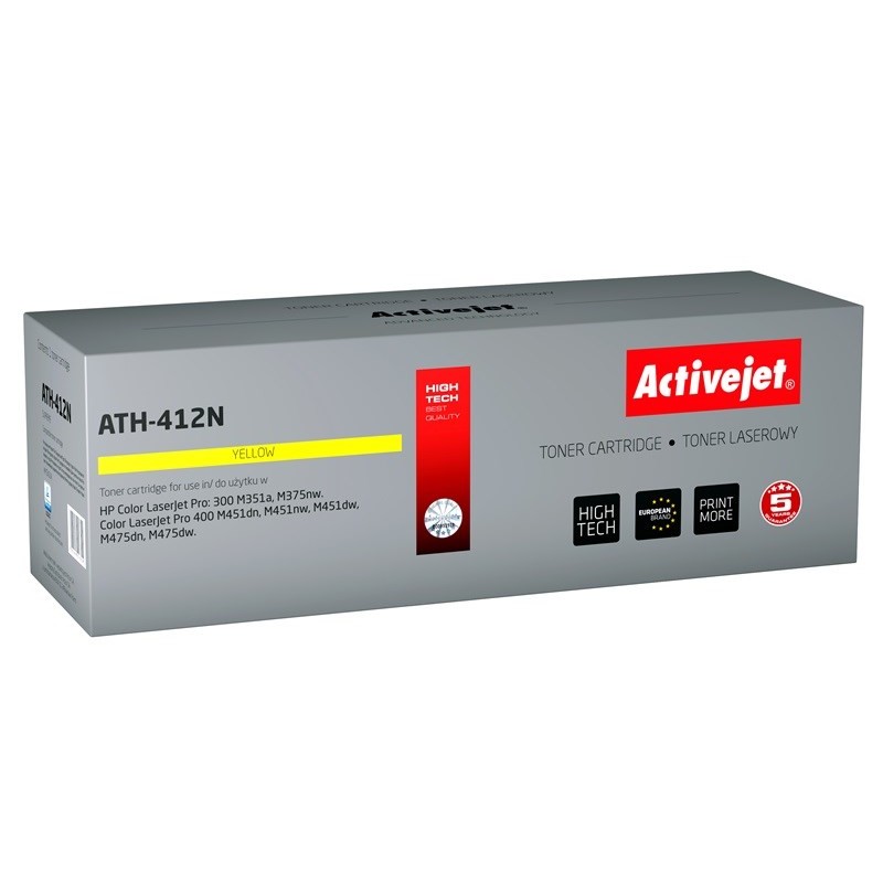 Activejet ATH-412N Toner (replacement for HP 305A CE412A; Supreme; 2600 pages; yellow)