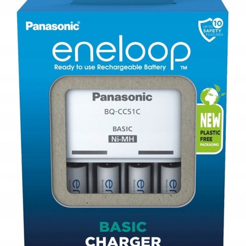 Battery charger PANASONIC Eneloop Basic BQ-CC51 + 4x AAA 800 mAh (K-KJ51MCD04E) Battery charger PANASONIC Eneloop Basic BQ-CC51 + 4x AAA 800 mAh (K-KJ51MCD04E)