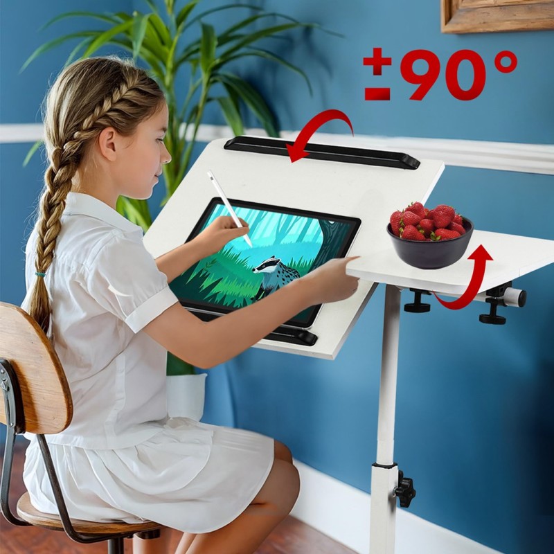 Maclean mobile desk/laptop stand, white, height adjustment 59-89cm, max. 30kg , MC-121 W Maclean mobile desk/laptop stand, white, height adjustment 59-89cm, max. 30kg , MC-121 W