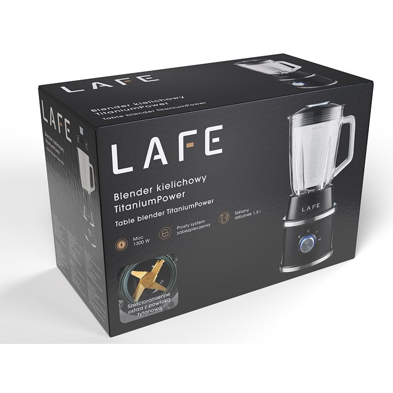 LAFE Table Blender TITANIUMPOWER 1300 W 1.5 L Black LAFE Table Blender TITANIUMPOWER 1300 W 1.5 L Black