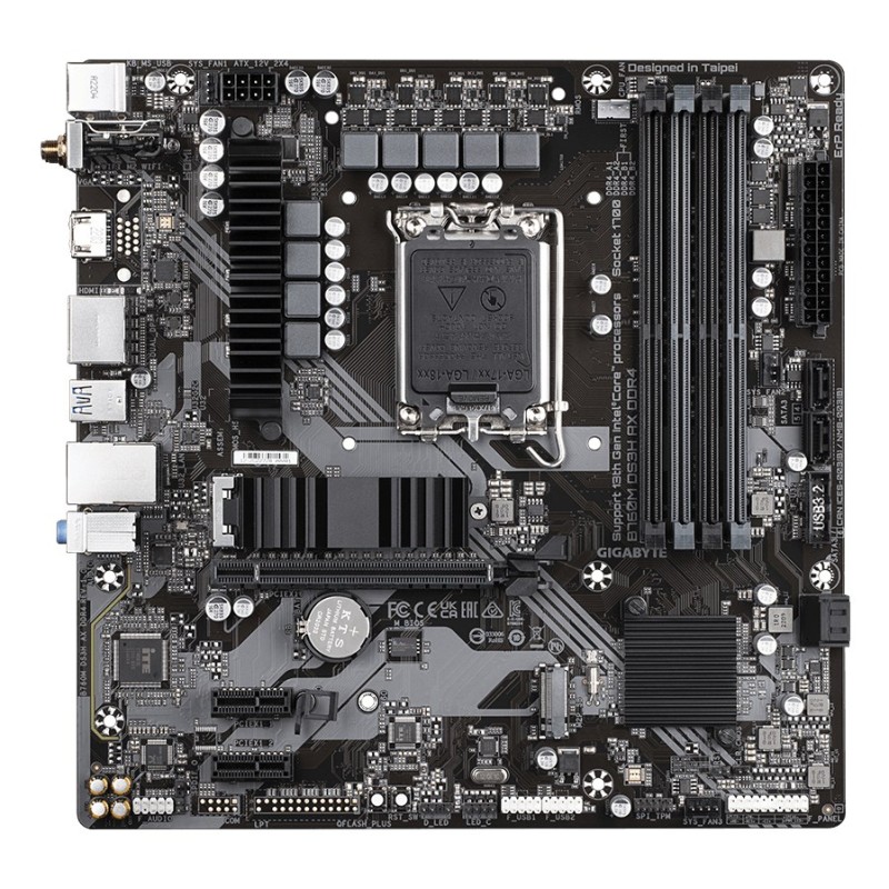 GIGABYTE B760M DS3H AX DDR4 Motherboard - Supports Intel Core 14th Gen CPUs, 6+2+1 Phases Digital VRM, up to 5333MHz DDR4 (OC), 2xPCIe 4.0 M.2, Wi-Fi 6E, 2.5GbE LAN, USB 3.2 Gen2 GIGABYTE B760M DS3H AX DDR4 Motherboard - Supports Intel Core 14th Gen CPUs, 6+2+1 Phases Digital VRM, up to 5333MHz DDR4 (OC), 2xPCIe 4.0 M.2, Wi-Fi 6E, 2.5GbE LAN, USB 3.2 Gen2