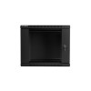 Lanberg wall-mounted installation rack cabinet 19'' 9U 600x600mm black (glass door)