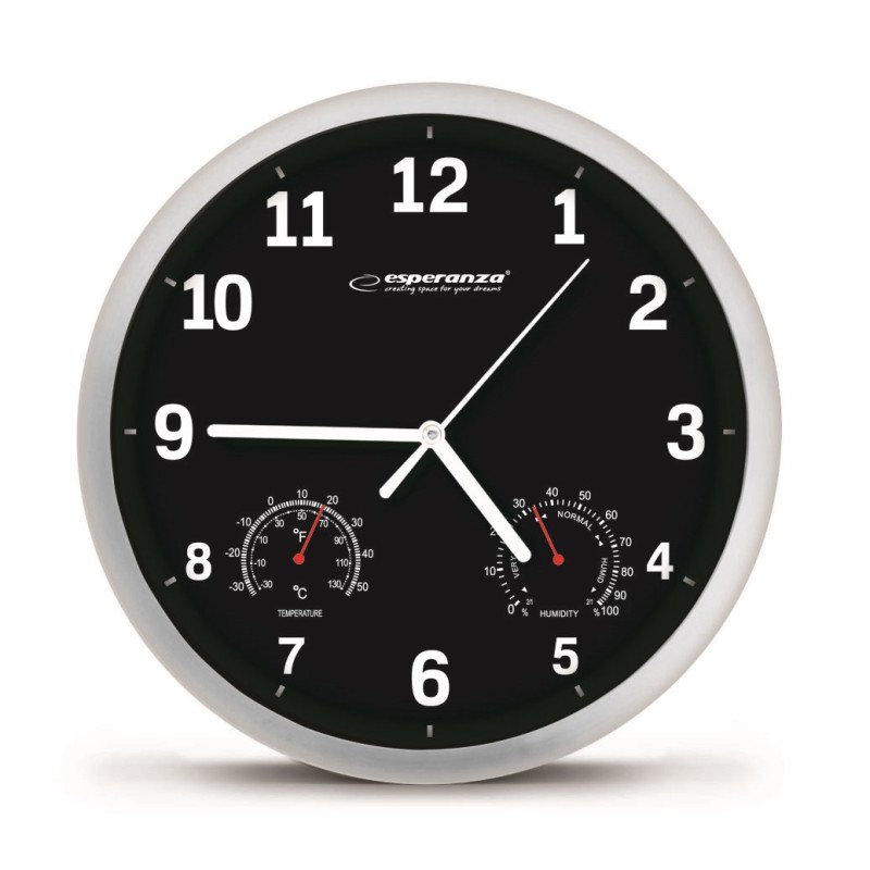 Esperanza EHC016K Mechanical wall clock Round Black