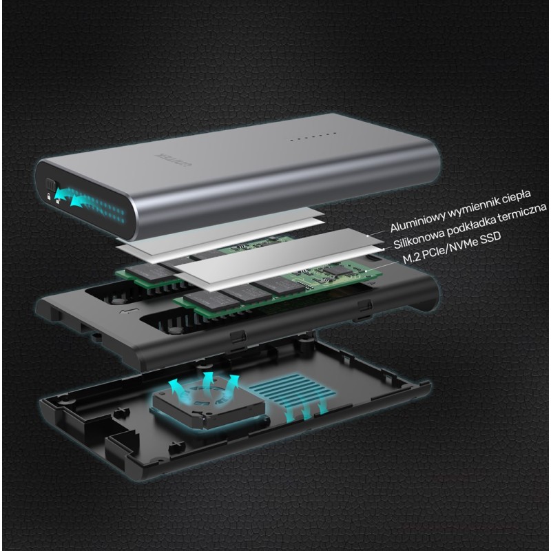 UNITEK S1206A SolidForce USB-C to PCIe/NVMe M.2 SSD 10Gbps Dual Bay Enclosure with Offline Clone UNITEK S1206A SolidForce USB-C to PCIe/NVMe M.2 SSD 10Gbps Dual Bay Enclosure with Offline Clone