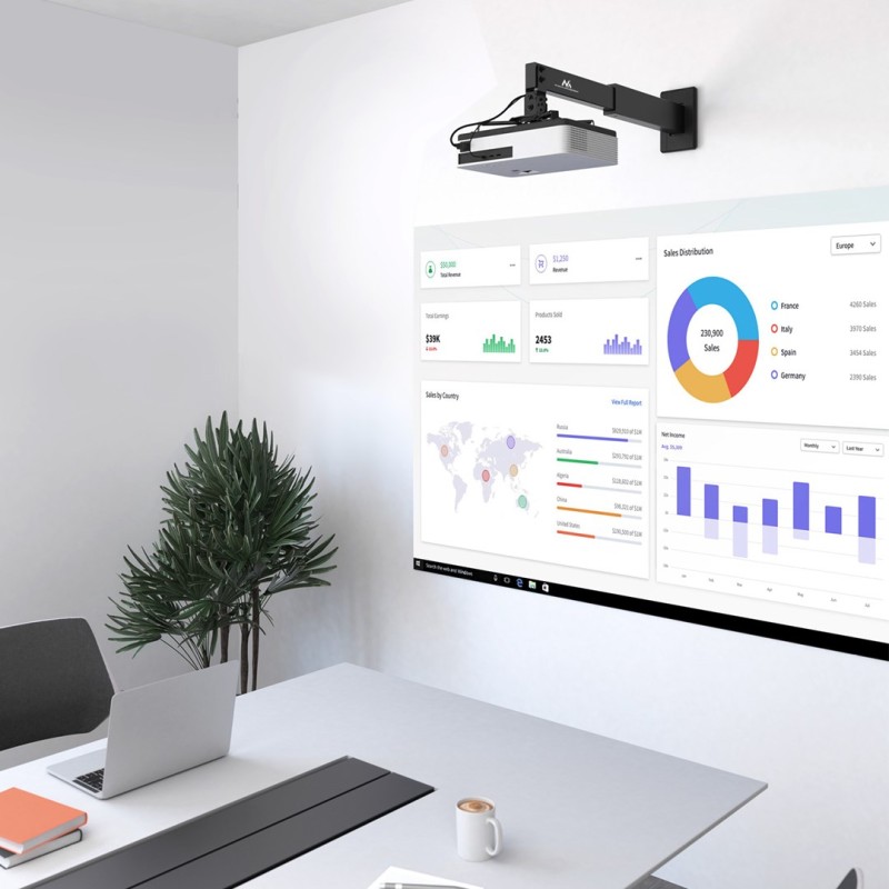 Maclean short throw projector wall mount, max 15kg, MC-945 Maclean short throw projector wall mount, max 15kg, MC-945
